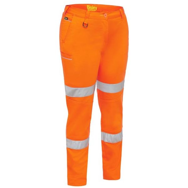 Bisley Womens Taped Mid-Rise Stovepipe Fit Stretch Cotton Pants (BPL6015T) - Ace Workwear