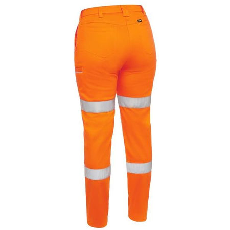 Bisley Womens Taped Mid-Rise Stovepipe Fit Stretch Cotton Pants (BPL6015T) - Ace Workwear