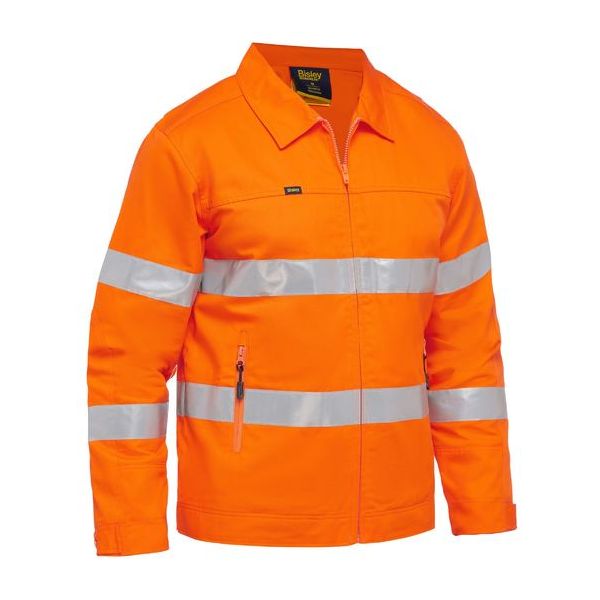 Bisley Hi Vis Taped Drill Jacket With Liquid Repellent Finish (BJ6919T)