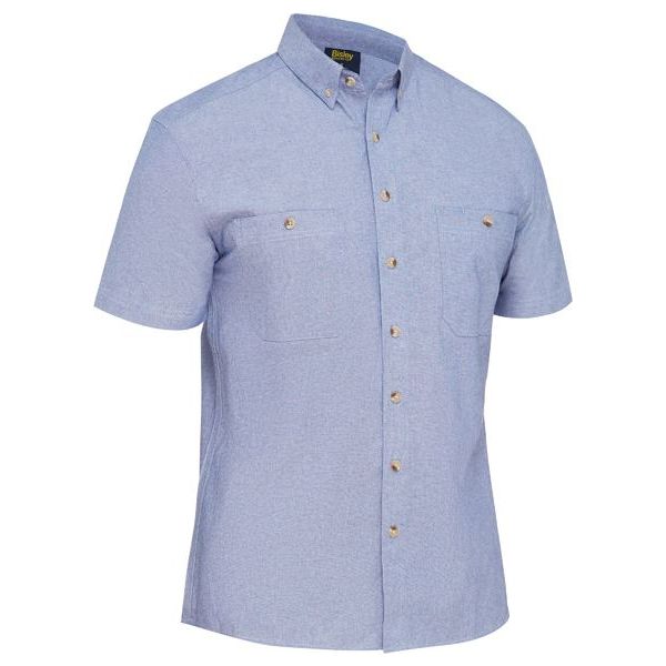 Bisley Mens Short Sleeve Chambray Shirt (BS1407) - Ace Workwear