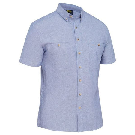 Bisley Mens Short Sleeve Chambray Shirt (BS1407) - Ace Workwear