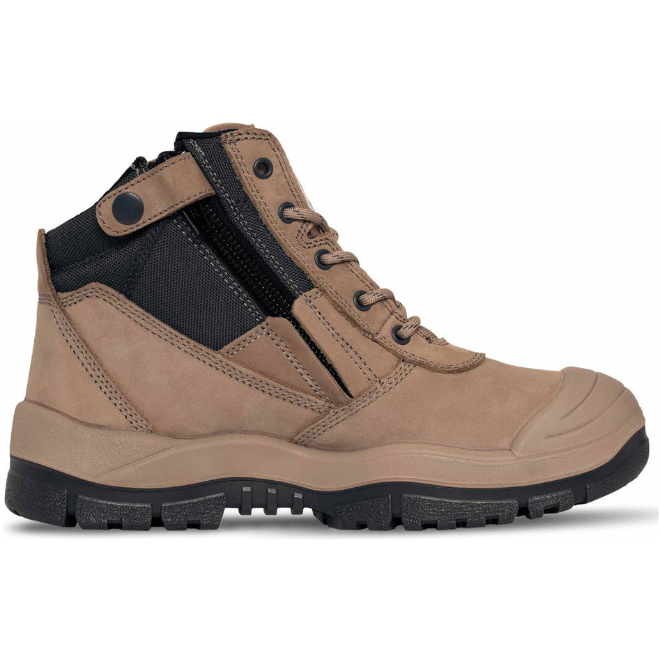 Mongrel Stone ZipSider Boot W/ Scuff Cap (461060) (Pre Order) Zip Sided Safety Boots Mongrel - Ace Workwear