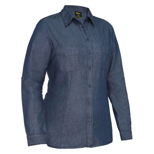 Bisley Womens Long Sleeve Denim Work Shirt (BL6602) - Ace Workwear