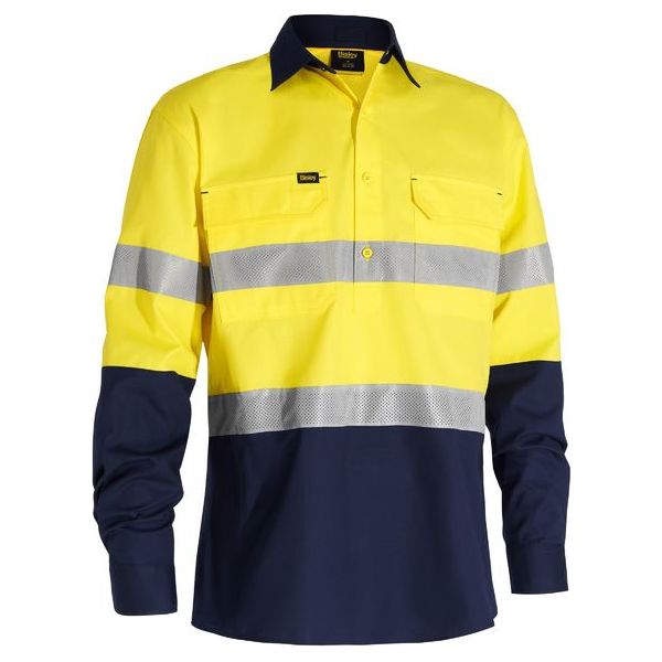 Bisley X Airflow Closed Front Taped Hi Vis Ripstop Shirt (BSC6415T)