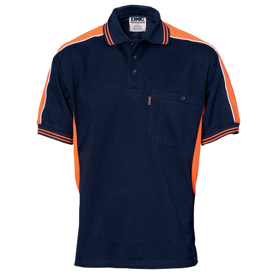 DNC Polyester Cotton Panel Polo Shirt - Short Sleeve (5214) Polos with Designs DNC Workwear - Ace Workwear