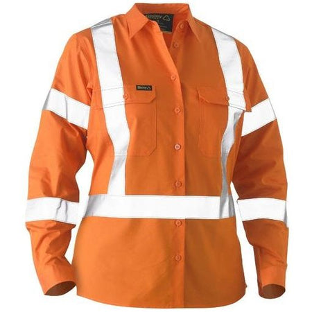 Bisley Recycle Women's X Taped Hi Vis Drill Shirt (BL6266XT) - Ace Workwear