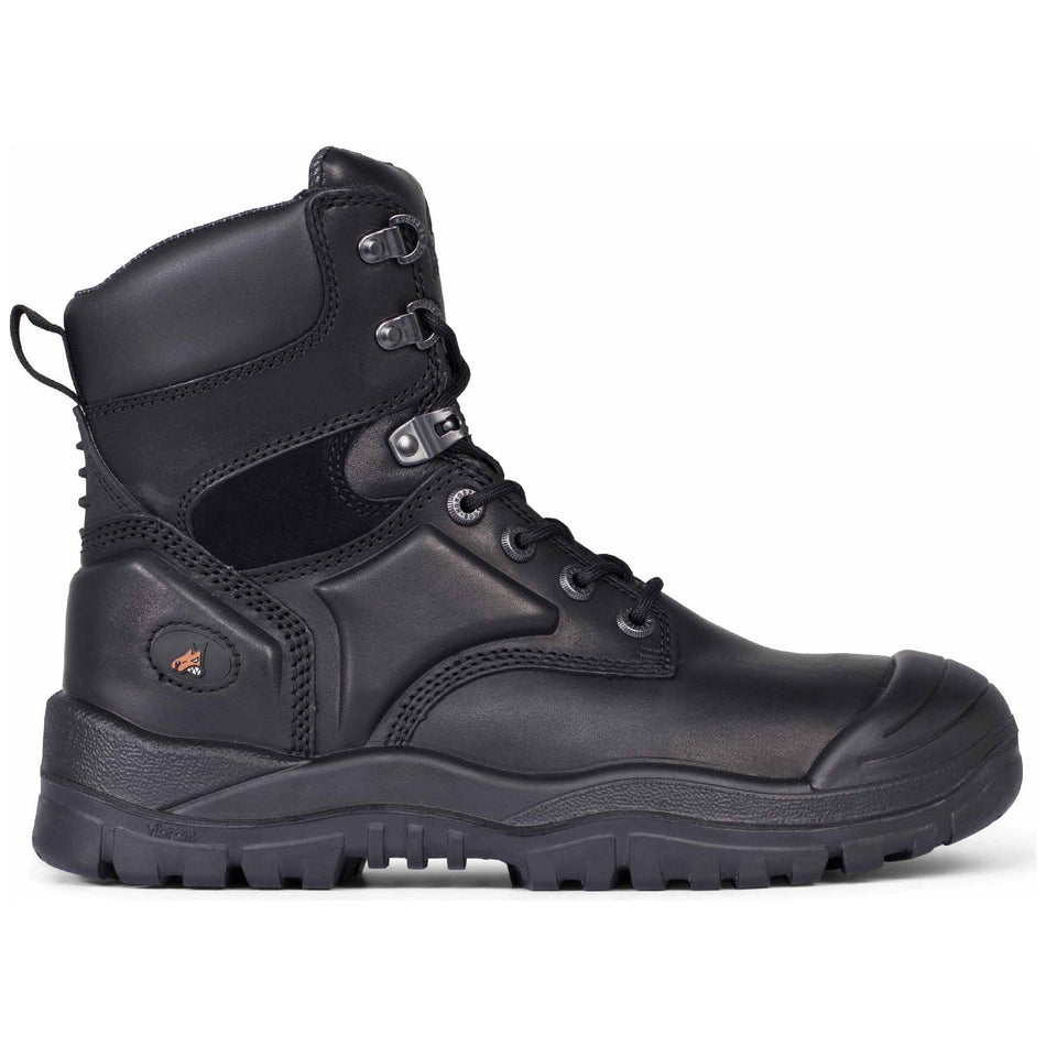 Mongrel Black High Leg Lace Up Boot W/ Scuff Cap Lace Up Safety Boots Mongrel - Ace Workwear