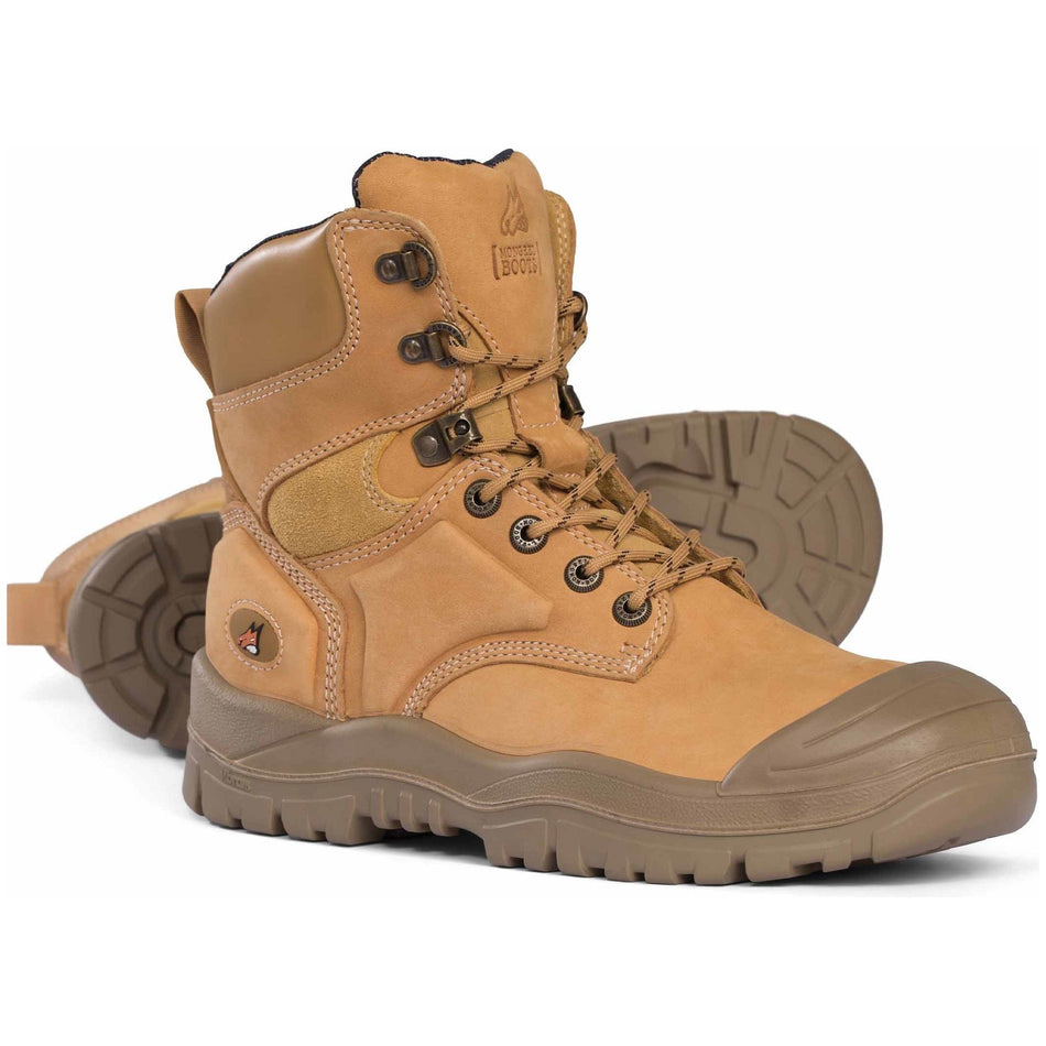 Mongrel Wheat high Leg Lace Up Boot W/ Scuff Cap (550050) (Pre Order) Lace Up Safety Boots Mongrel - Ace Workwear