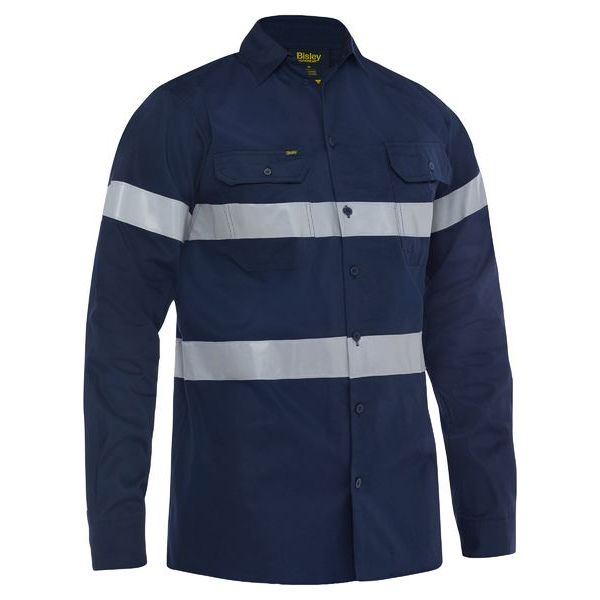 Bisley Taped Cool Lightweight Drill Shirt (BS6883T) - Ace Workwear