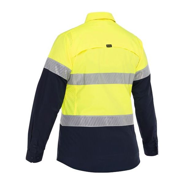 Bisley Womens X Airflow Hi Vis Taped Stretch Ripstop Shirt (BL6491T) - Ace Workwear