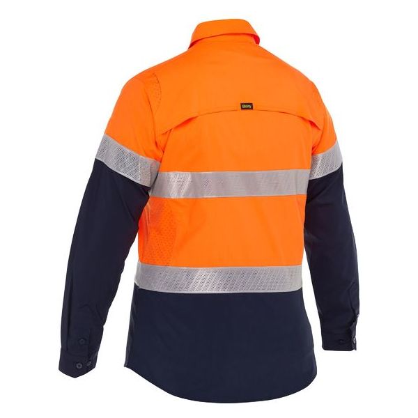 Bisley Womens X Airflow Hi Vis Taped Stretch Ripstop Shirt (BL6491T) - Ace Workwear