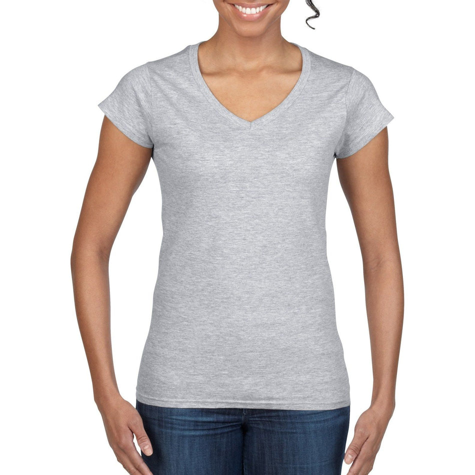 Gildan Softstyle Ladies' V-Neck T-Shirt (64V00L) Plain T-Shirt (Tees), signprice Gildan - Ace Workwear