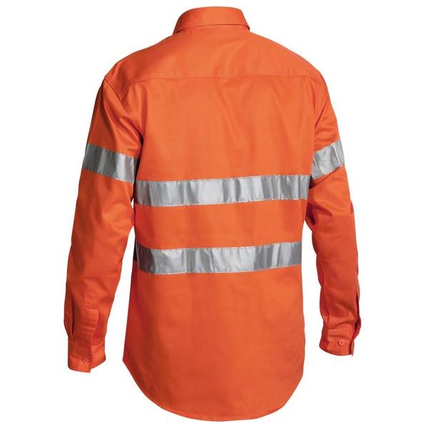 Bisley Hi Vis Closed Front Mens Drill Sleeve Shirt (BTC6482) - Ace Workwear