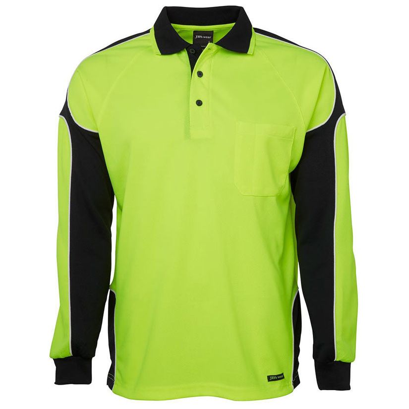 JB's Hi Vis Arm Panel Polo Long Sleeve (6AP4L) Hi Vis Polo With Designs JB's Wear - Ace Workwear