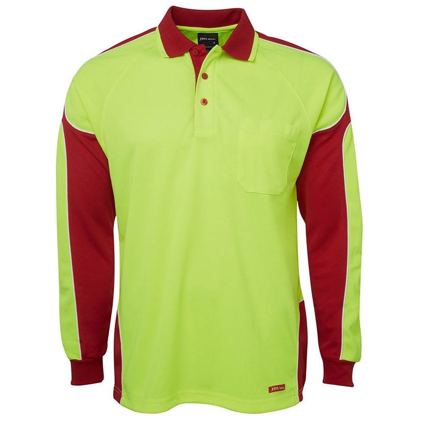 JB's Hi Vis Arm Panel Polo Long Sleeve (6AP4L) Hi Vis Polo With Designs JB's Wear - Ace Workwear