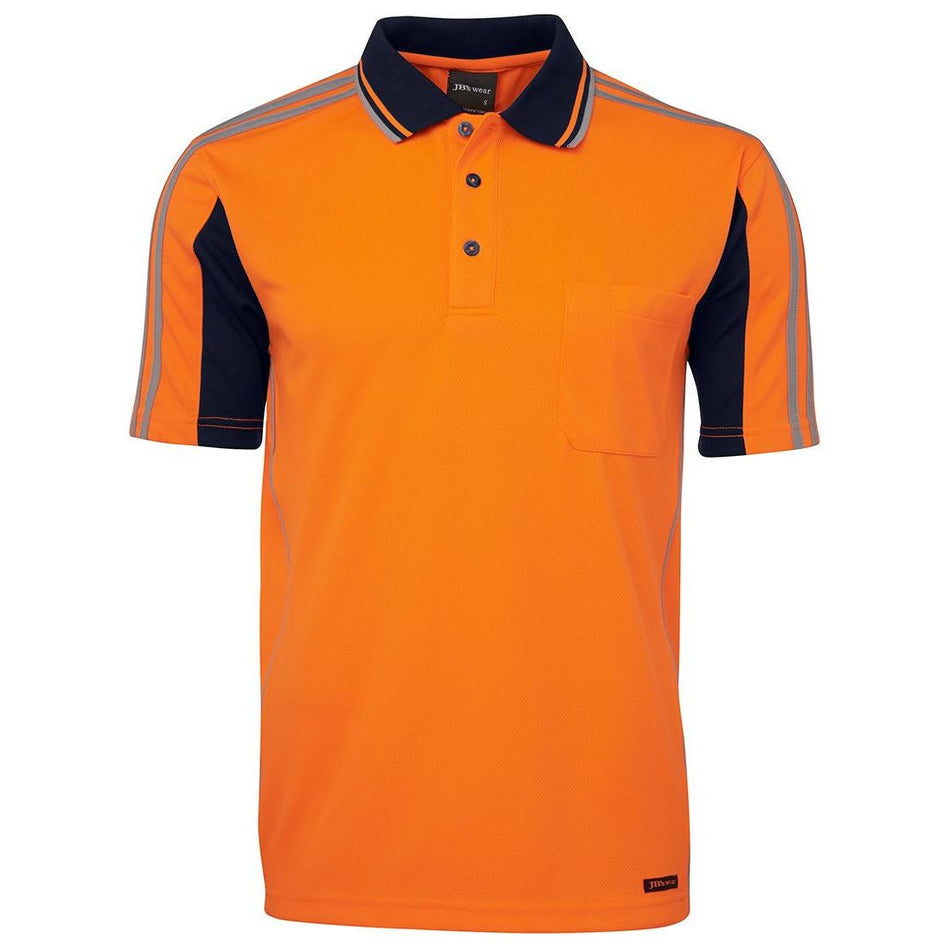 JB's Hi Vis Arm Tape Polo Short Sleeve (6AT4S) Hi Vis Polo With Designs JB's Wear - Ace Workwear