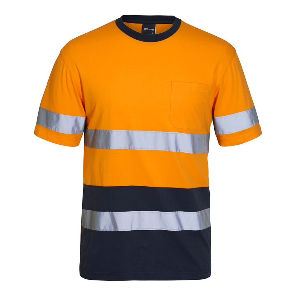 JB's Hi Vis Crew Neck Cotton T-shirt With Reflective Tape (6DNTC) Hi Vis Tees & Singlet JB's Wear - Ace Workwear