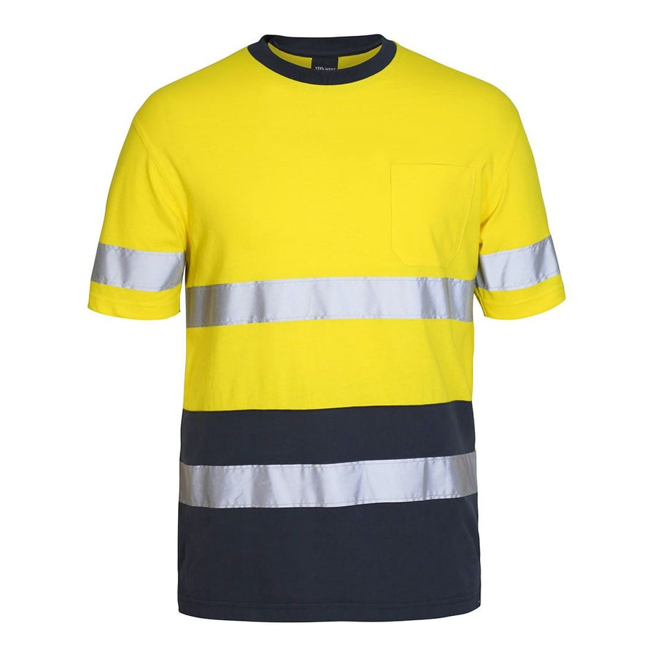 JB's Hi Vis Crew Neck Cotton T-shirt With Reflective Tape (6DNTC) Hi Vis Tees & Singlet JB's Wear - Ace Workwear