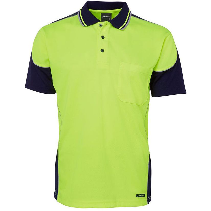 JB's Hi Vis Contrast Piping Polo Short Sleeve (6HCP4) Hi Vis Polo With Designs JB's Wear - Ace Workwear