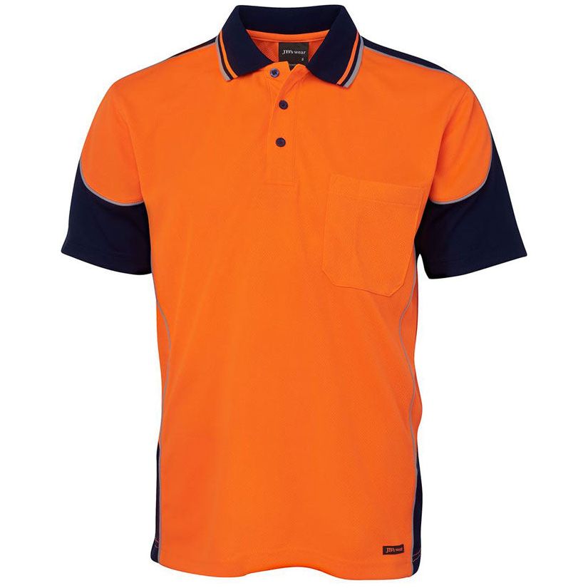 JB's Hi Vis Contrast Piping Polo Short Sleeve (6HCP4) Hi Vis Polo With Designs JB's Wear - Ace Workwear