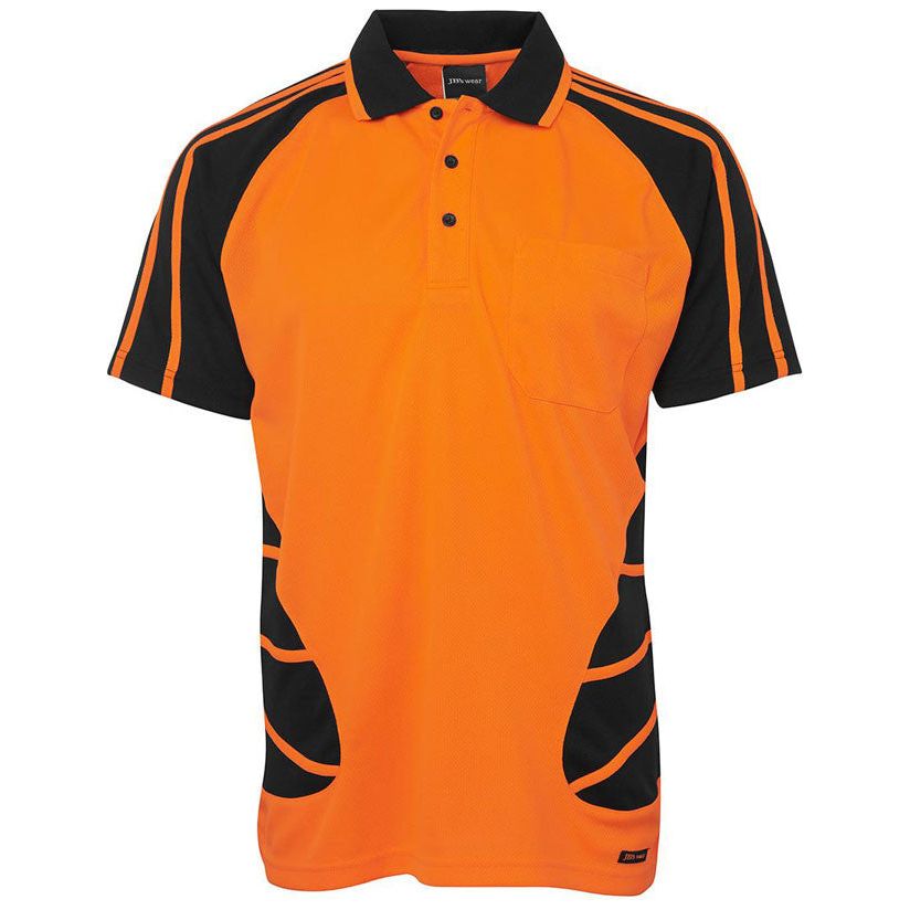 JB's Hi Vis Spider Polo Short Sleeve (6HSP) Hi Vis Polo With Designs JB's Wear - Ace Workwear