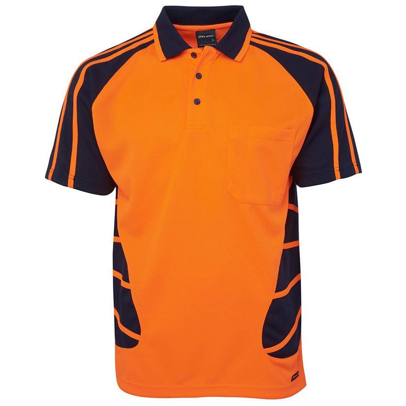 JB's Hi Vis Spider Polo Short Sleeve (6HSP) Hi Vis Polo With Designs JB's Wear - Ace Workwear