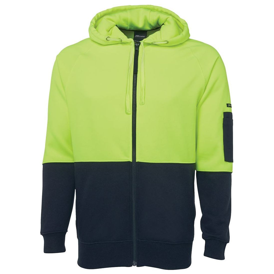 JB's Hi Vis Full Zip Fleecy Hoodie (6HVH) Hi Vis Hoodies JB's Wear - Ace Workwear