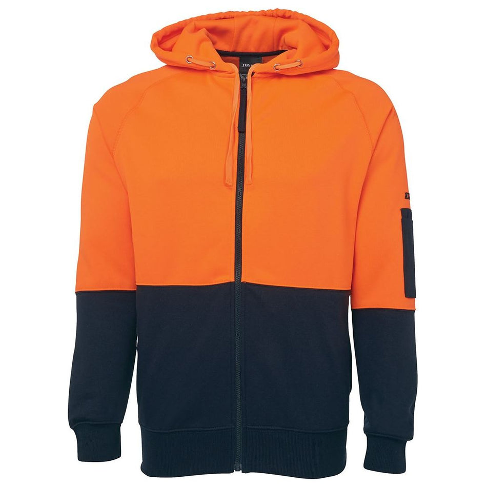 JB's Hi Vis Full Zip Fleecy Hoodie (6HVH) Hi Vis Hoodies JB's Wear - Ace Workwear