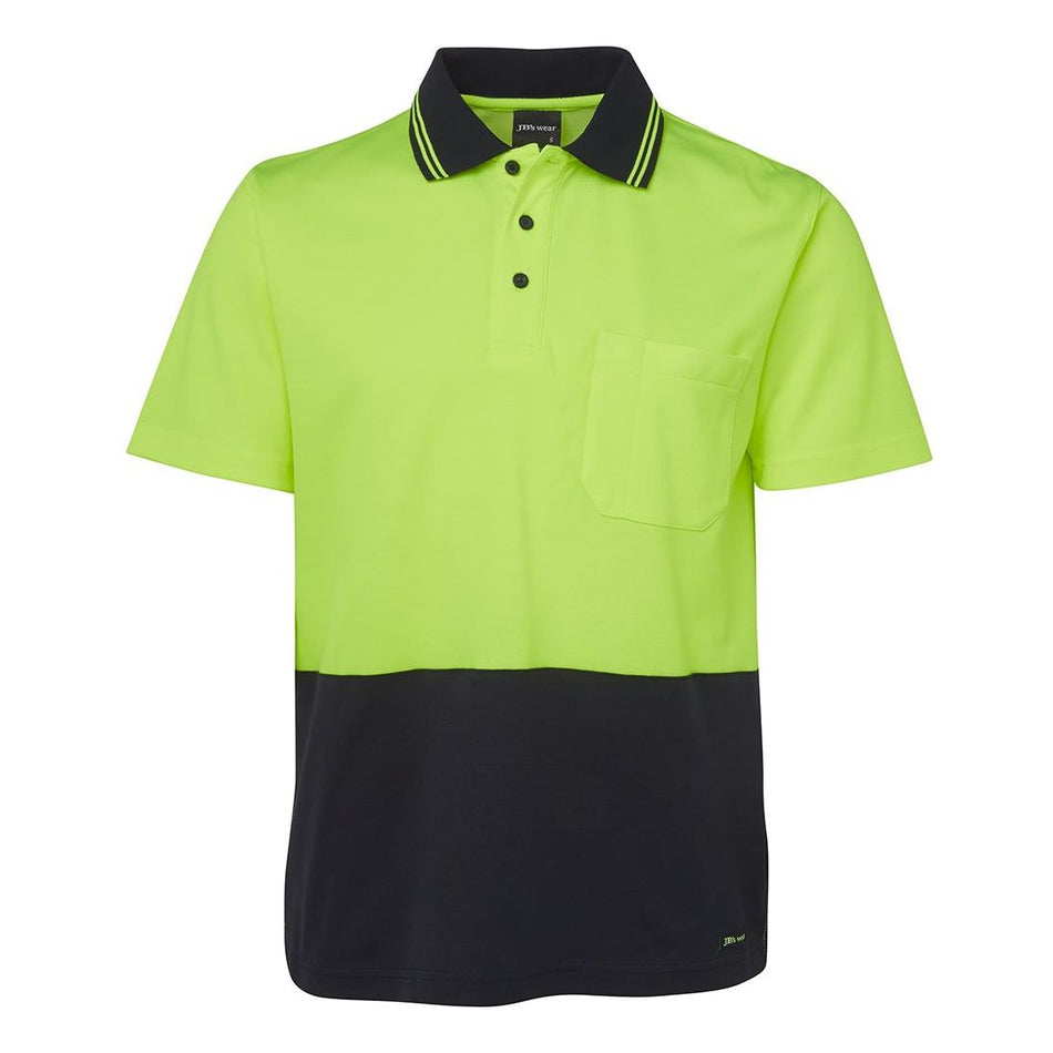 JB's Hi Vis Non Cuff S/S Cotton Back Polo (6NCCS) Hi Vis Plain Polo JB's Wear - Ace Workwear