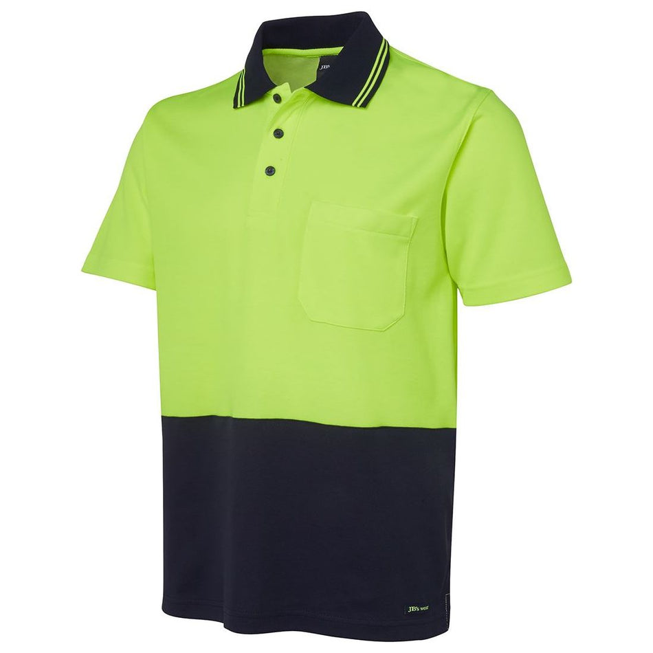 JB's Hi Vis Non Cuff S/S Cotton Back Polo (6NCCS) Hi Vis Plain Polo JB's Wear - Ace Workwear