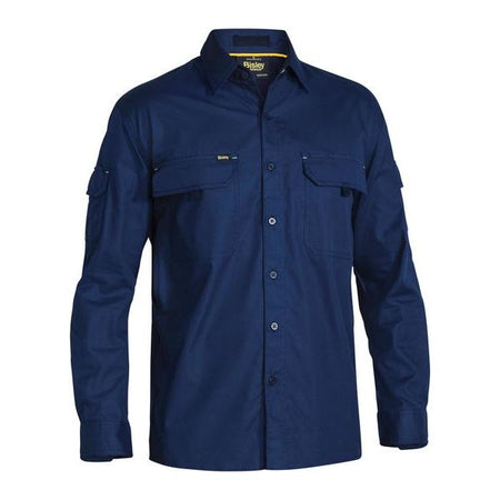 Bisley Mens X Airflow Ripstop Long Sleeve Work Shirt With Optional Roll Up Sleeve (BS6414) - Ace Workwear