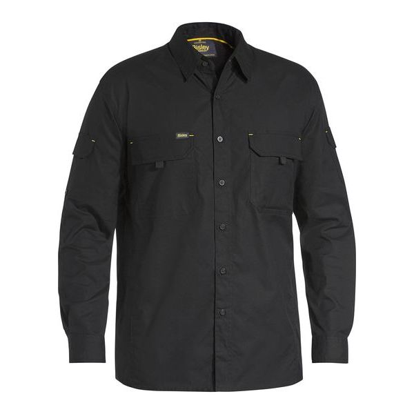 Bisley Mens X Airflow Ripstop Long Sleeve Work Shirt With Optional Roll Up Sleeve (BS6414) - Ace Workwear