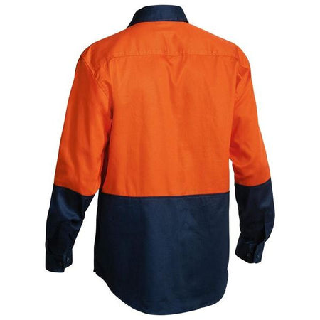 Bisley 2 Tone Hi Vis Drill Long Sleeve Shirt (BS6267) - Ace Workwear