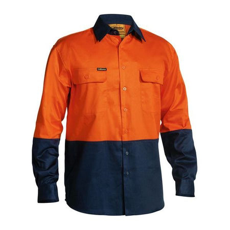 Bisley 2 Tone Hi Vis Drill Long Sleeve Shirt (BS6267) - Ace Workwear