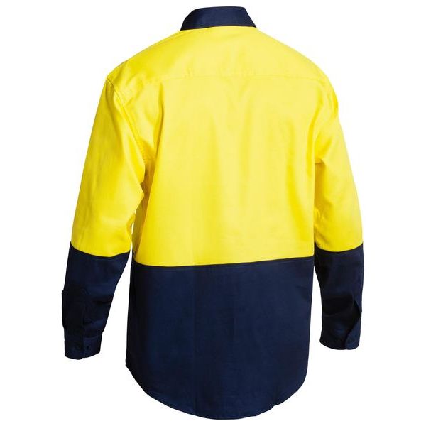 Bisley 2 Tone Hi Vis Drill Long Sleeve Shirt (BS6267) - Ace Workwear