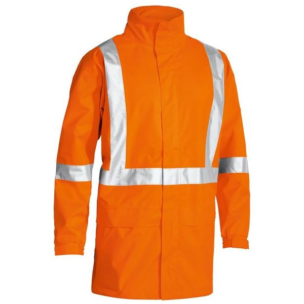 Bisley Taped Hi Vis Rain Shell Jacket With X Back Tape (BJ6968T) - Ace Workwear