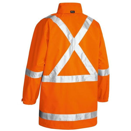 Bisley Taped Hi Vis Rain Shell Jacket With X Back Tape (BJ6968T) - Ace Workwear