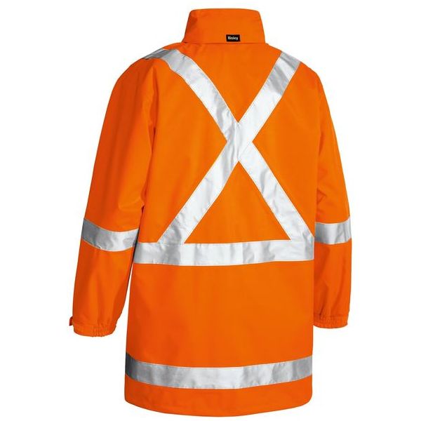 Bisley Taped Hi Vis Rain Shell Jacket With X Back Tape (BJ6968T)