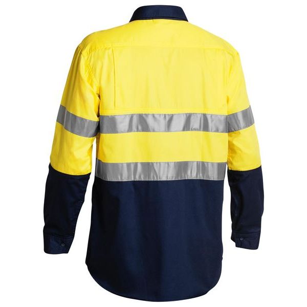 Bisley Two Tone Hi Vis Lightweight Gusset Cuff Shirt With Reflective Tape (BS6896) - Ace Workwear