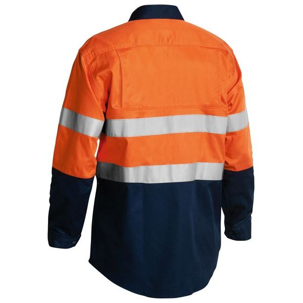 Bisley Two Tone Hi Vis Lightweight Gusset Cuff Shirt With Reflective Tape (BS6896) - Ace Workwear