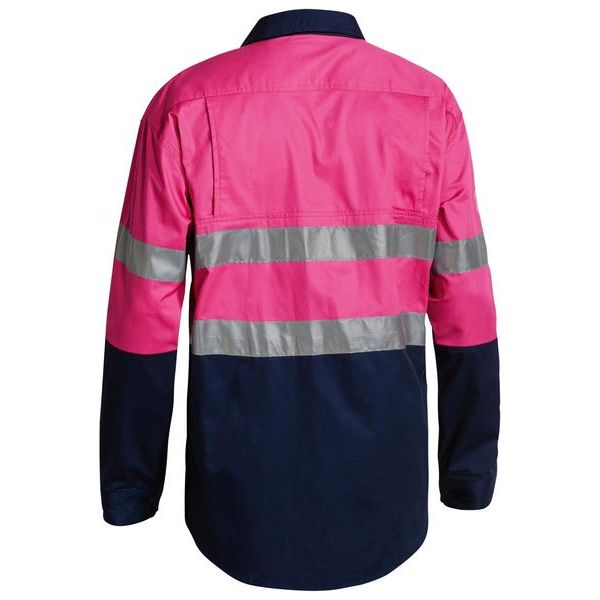 Bisley Two Tone Hi Vis Lightweight Gusset Cuff Shirt With Reflective Tape (BS6896) - Ace Workwear