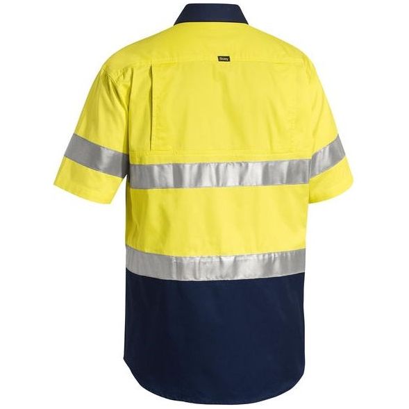 Bisley Short Sleeve Two Tone Hi Vis Lightweight Taped Shirt (BS1896) - Ace Workwear