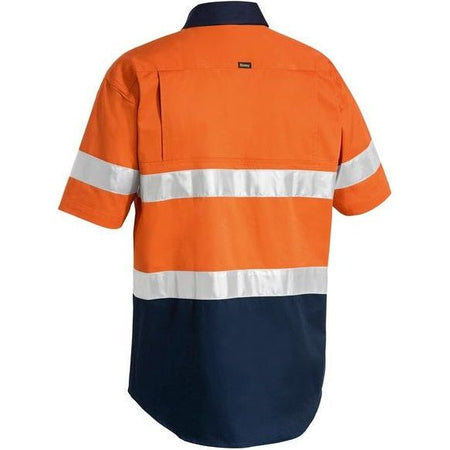 Bisley Short Sleeve Two Tone Hi Vis Lightweight Taped Shirt (BS1896) - Ace Workwear