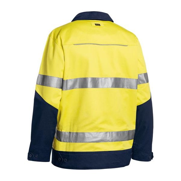 Bisley Taped Two Tone Hi Vis Liquid Repellent Cotton Drill Jacket (BJ6917T)