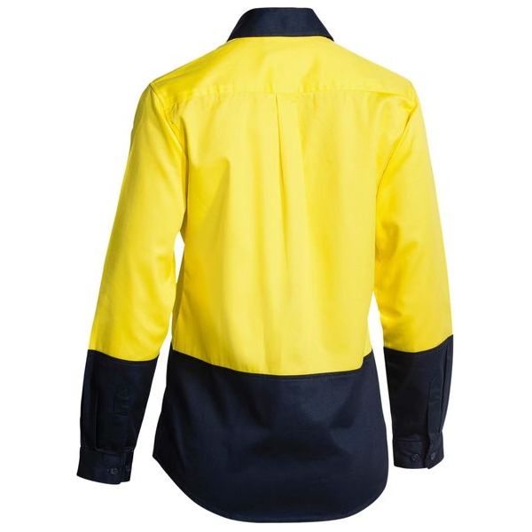 Bisley Womens 2 Tone Hi Vis Drill Long Sleeve Shirt (BL6267) - Ace Workwear