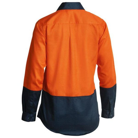 Bisley Womens 2 Tone Hi Vis Drill Long Sleeve Shirt (BL6267) - Ace Workwear