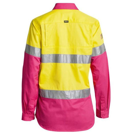 Bisley Womens Hi Vis Taped Cool Long Sleeve Hi Vis Shirt (BL6696T) - Ace Workwear