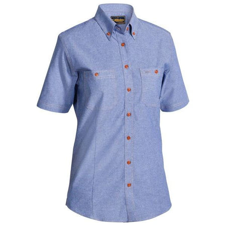 Bisley Womens Chambray Short Sleeve Shirt (B71407L) - Ace Workwear