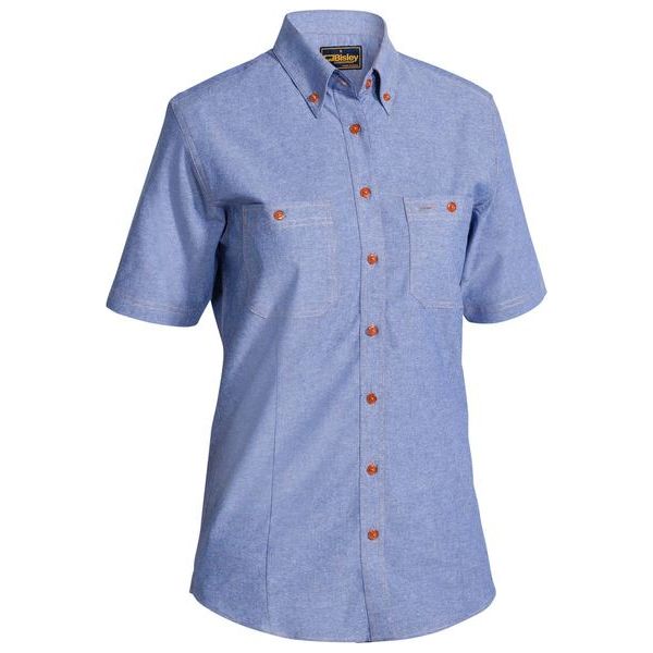 Bisley Womens Chambray Short Sleeve Shirt (B71407L)