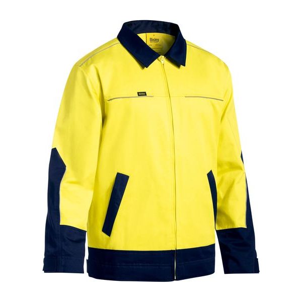 Bisley Two Tone Hi Vis Liquid Repellent Cotton Drill Jacket (BJ6917) - Ace Workwear